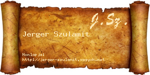 Jerger Szulamit névjegykártya
